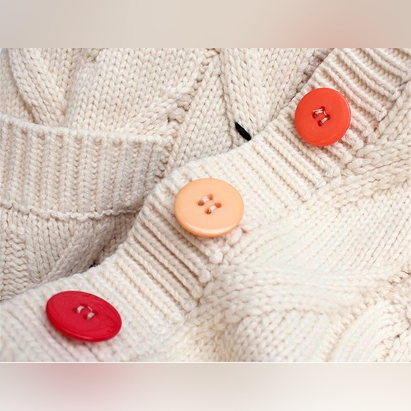 Embroidered Cream Cardigan Sweater - Picture 3 of 9